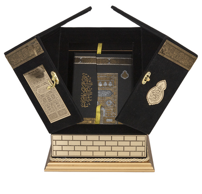 Kâbe Maketi Açılır Set – Kadife Kaplı Kur'an-ı Kerim